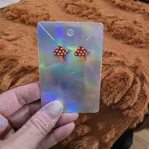 Whimsical Red Mushroom Earrings